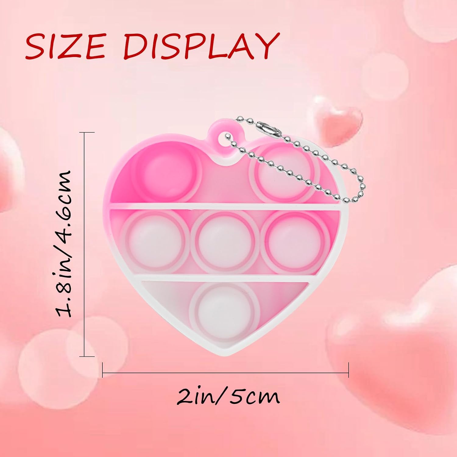 36Pcs Pop Bubble Fidget Toys Rainbow Keychain for Kids Adults