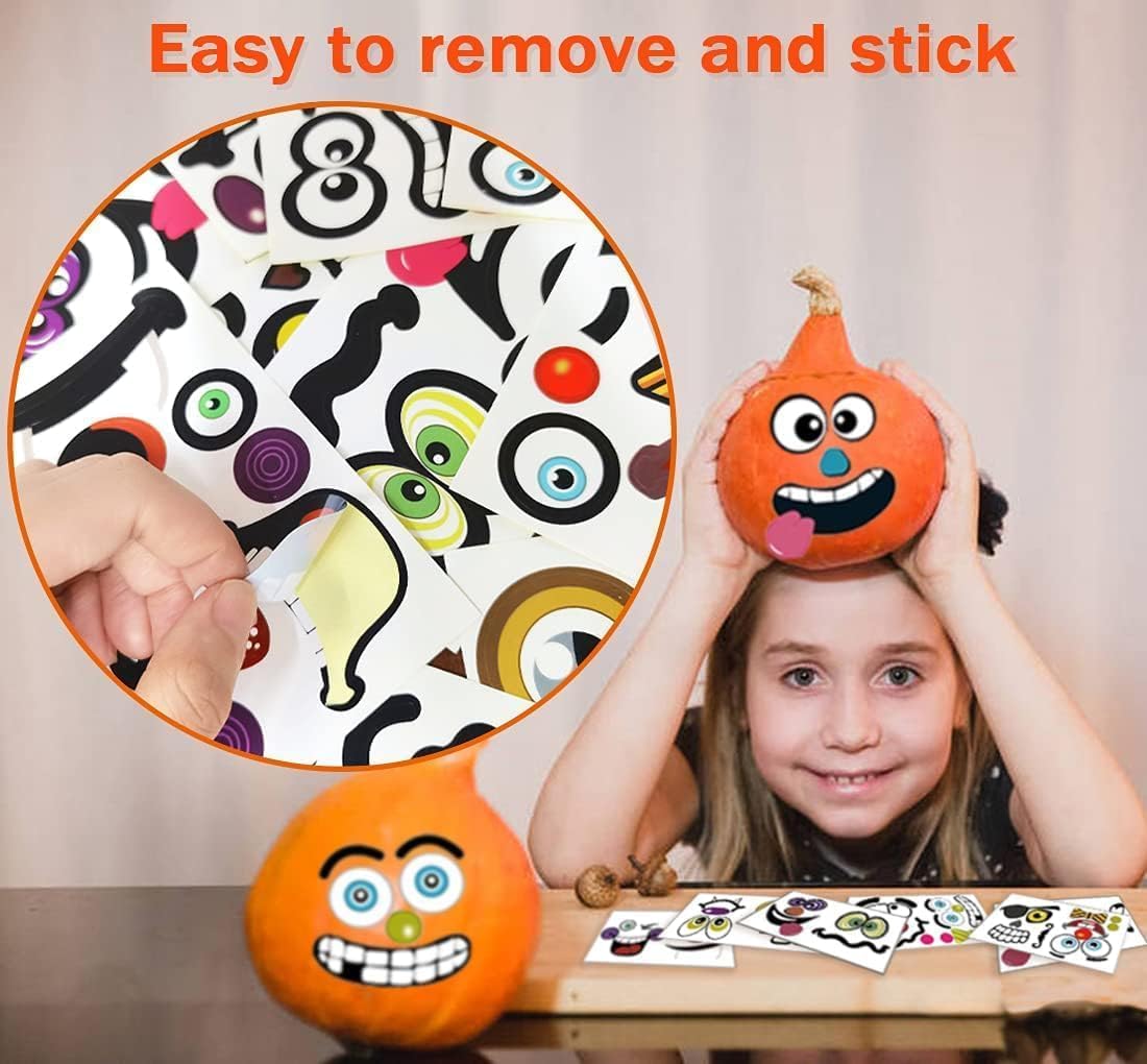36 Pack Halloween Pumpkin Stickers for Kids and Toddlers