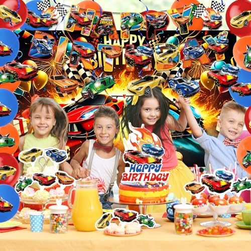 51 Pcs Racing Car Party Decorations for Kids Birthday