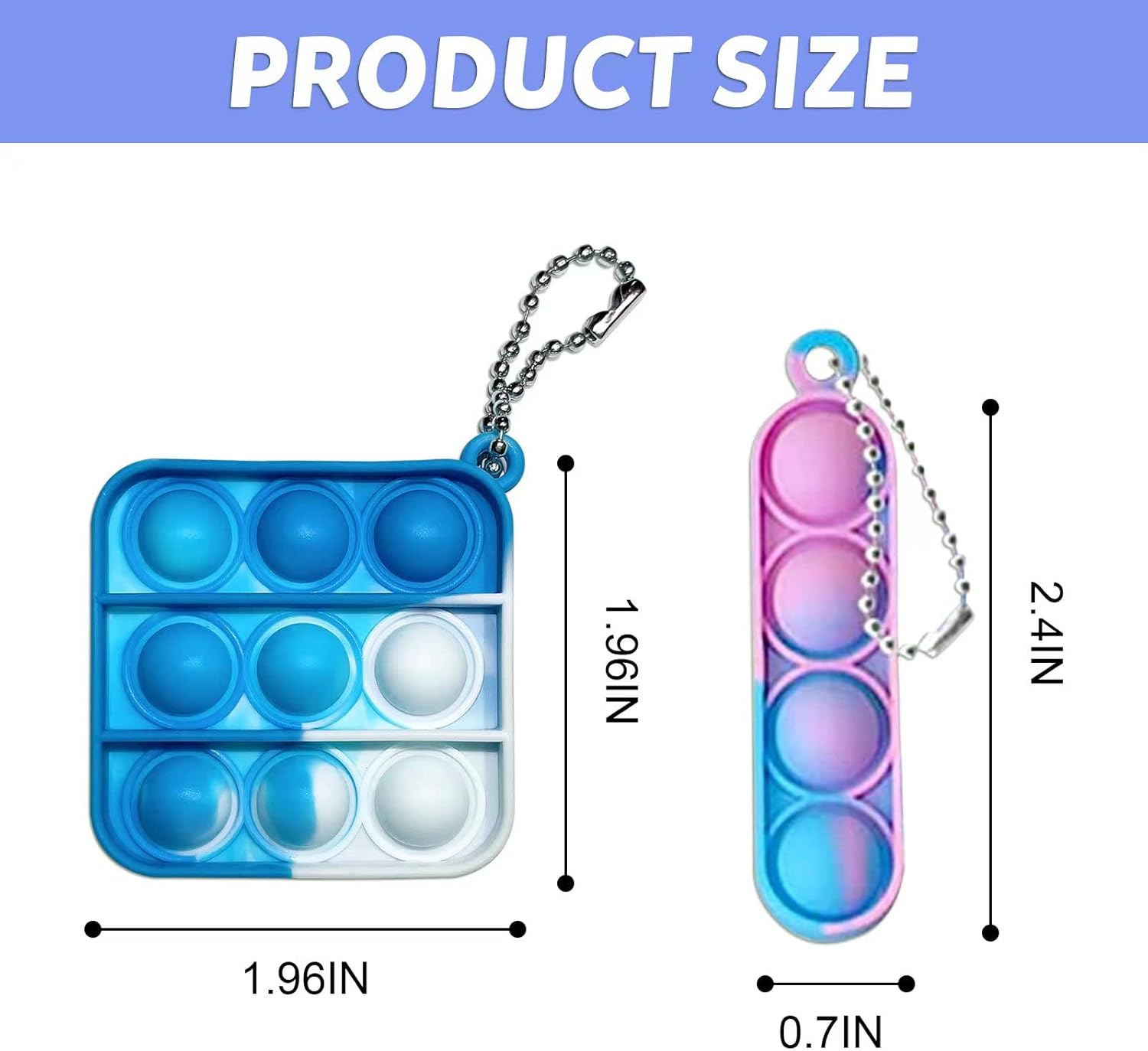 130 Pcs Pop Keychain Fidget Toy Set