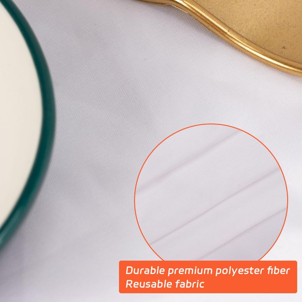 Cuckan 120 Inch Round Tablecloth 10 Pack White
