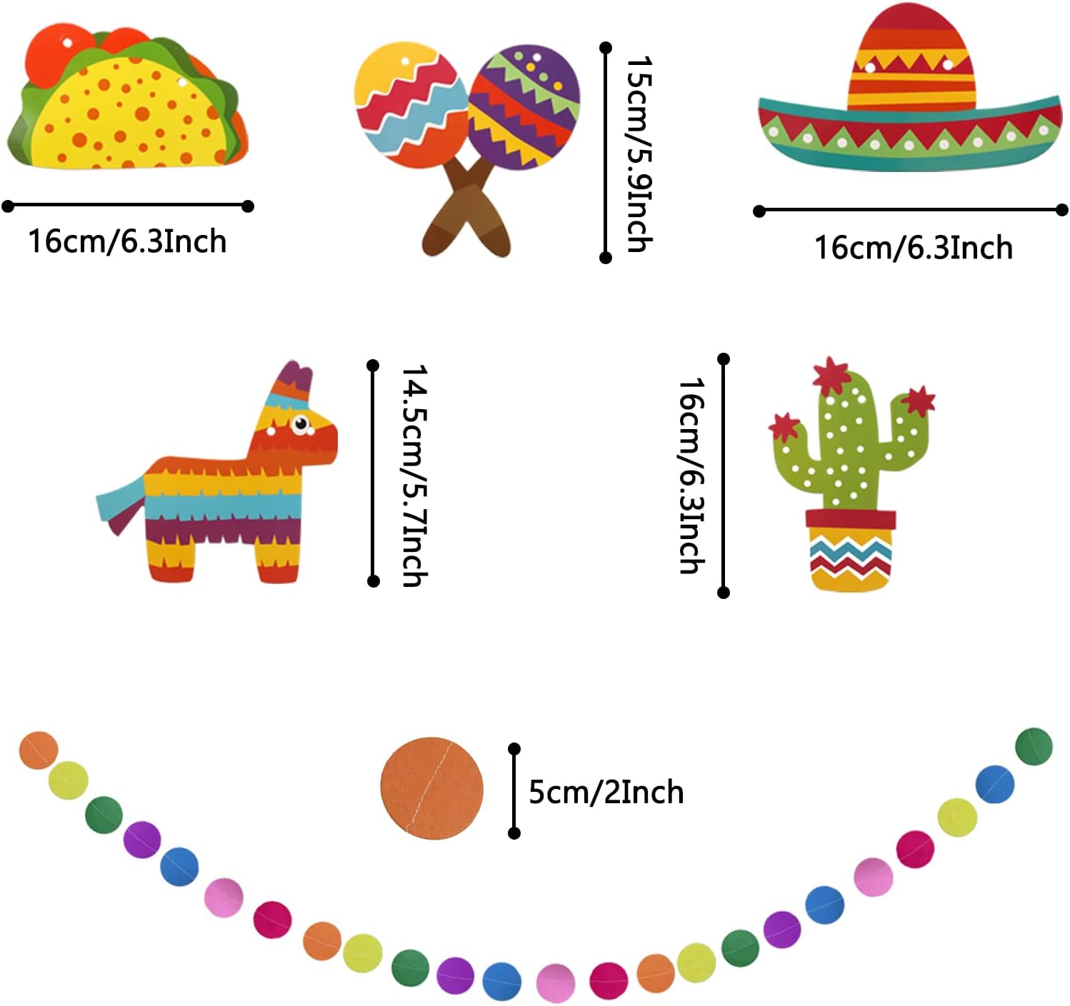 Zerodeco Fiesta Mexican Party Decorations 21 Pcs