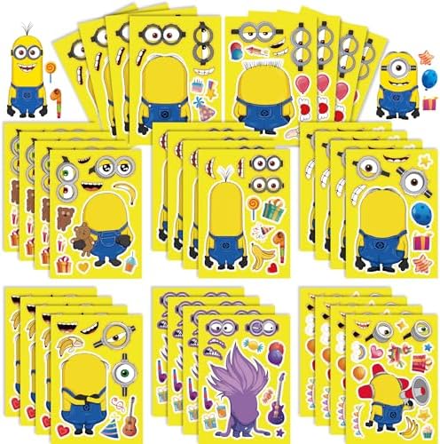 YELTOY Make-a-Face Stickers Sheets 24PCS DIY Mixed Matched with 8 Characters