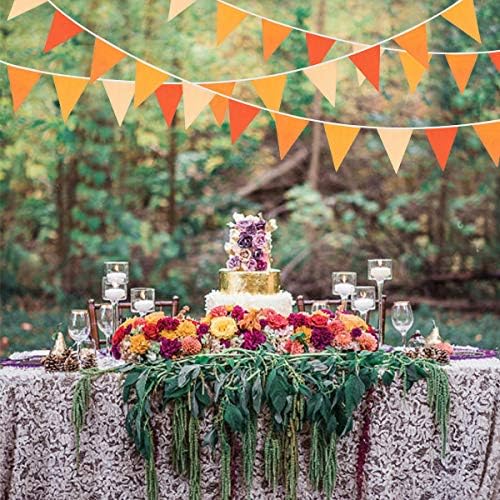 10M Orange Triangle Flag Bunting Garland for Fall Decor