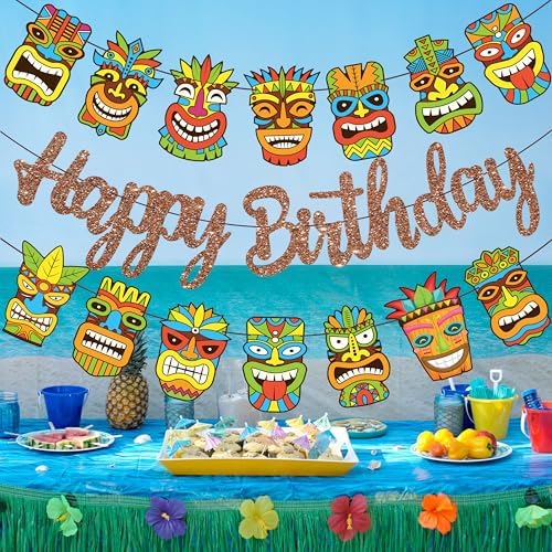 Hawaii Tiki Birthday Party Decor Banners