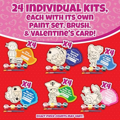 Mermaid And Pirate Wood Painting Kits 24 Ct