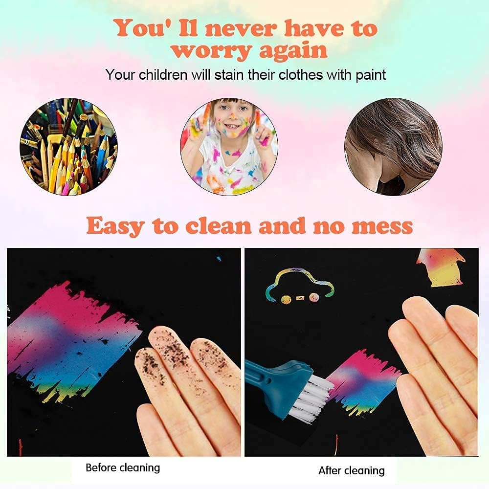 Mocoosy 60 Pcs Rainbow Scratch Art Paper for Kids