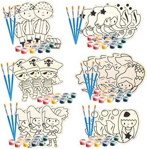 Mermaid And Pirate Wood Painting Kits 24 Ct
