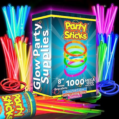 PartySticks 1000 Pack Glow in the Dark Light Up Sticks