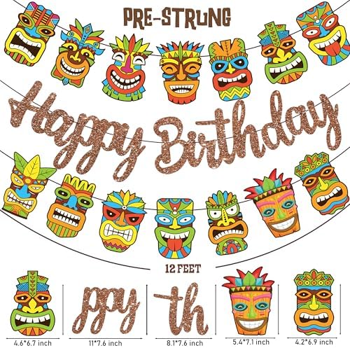Hawaii Tiki Birthday Party Decor Banners