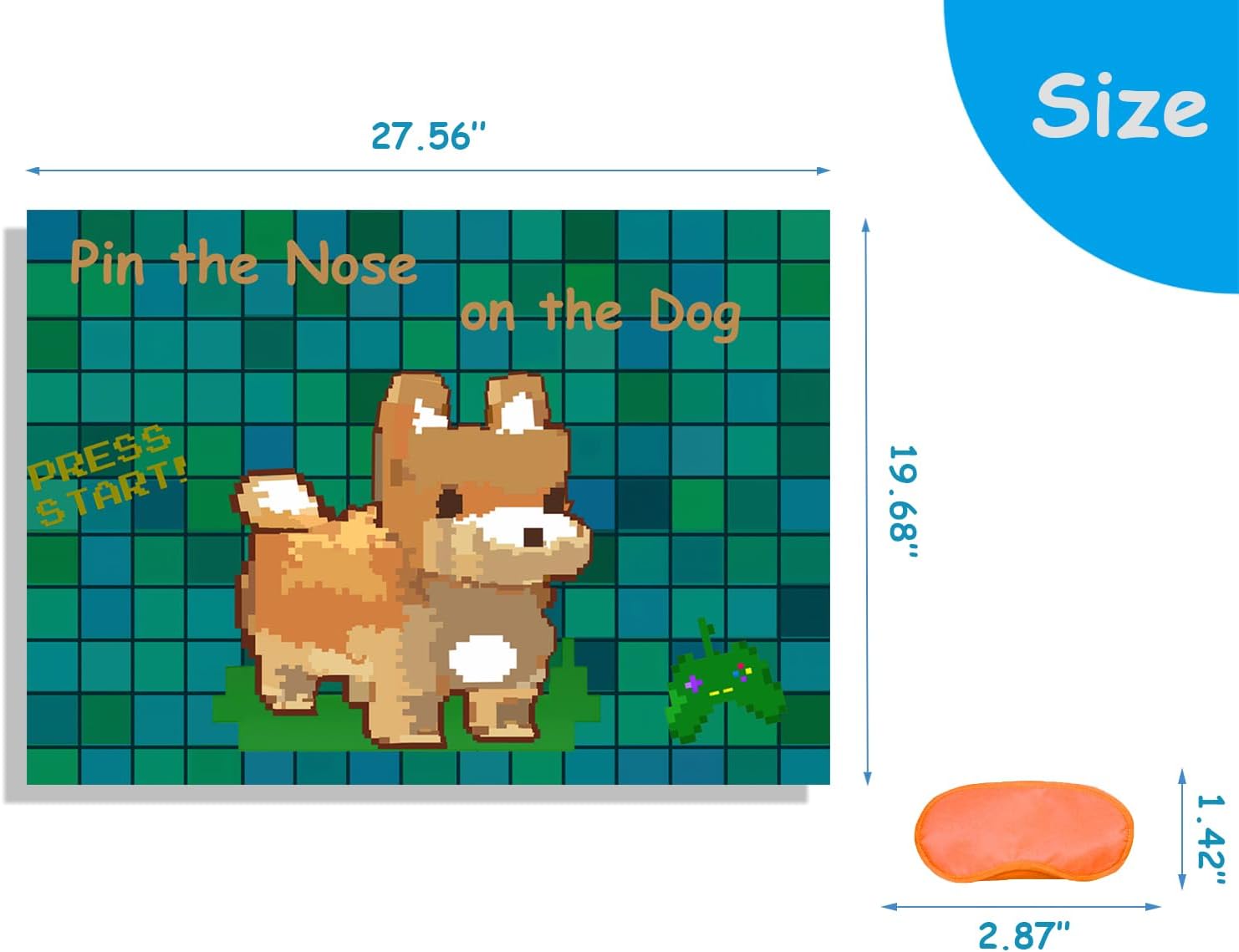 Pixel Party Favors with Pin the Tail Game Set