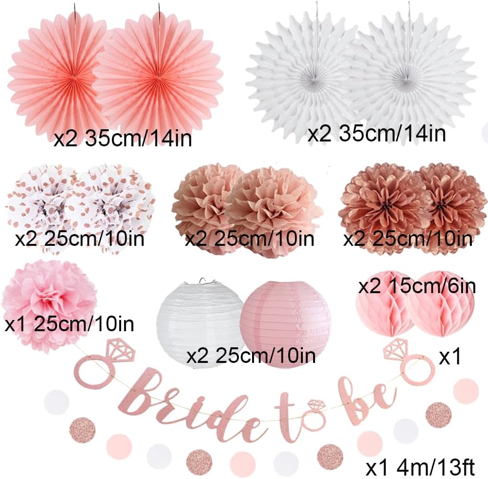 Light Pink Rose Gold Bridal Shower Decor Kit