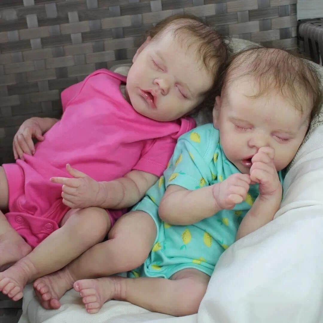iCradle Lifelike Reborn Baby Doll 18 Inch Twin Set
