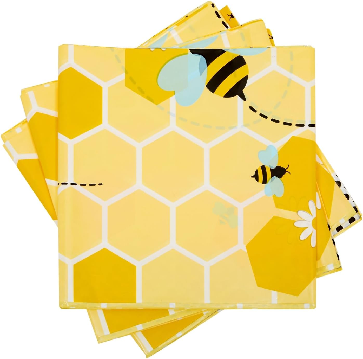 3 Pack Bee Tablecloth for Kids Birthday Party Decor
