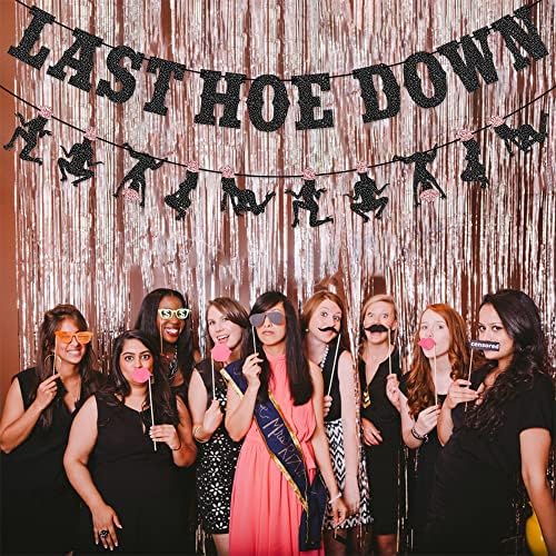 Wulagogo Last Hoedown Western Cowgirl Bachelorette Banner Black 7x6