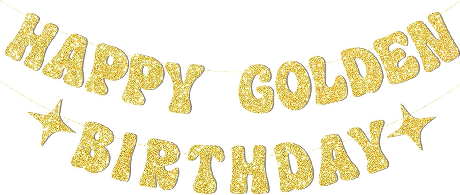 Glitter Gold Birthday Banner for Elegant Party Decorations