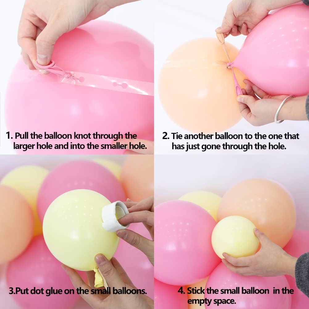 Daisy Balloon Garland Arch Kit Pastel Pink Yellow Boho Decor