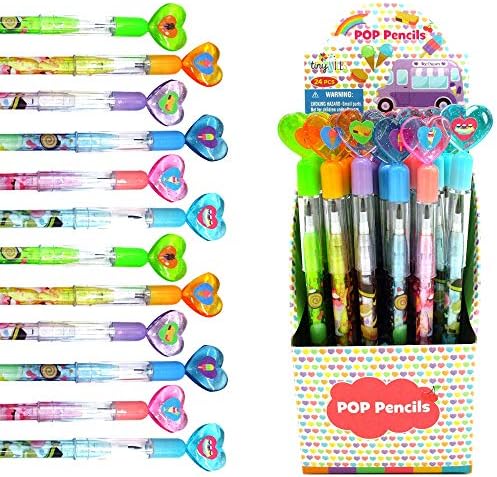Tiny Mills 24 Pcs Ice Cream Stackable Push Pencil Set