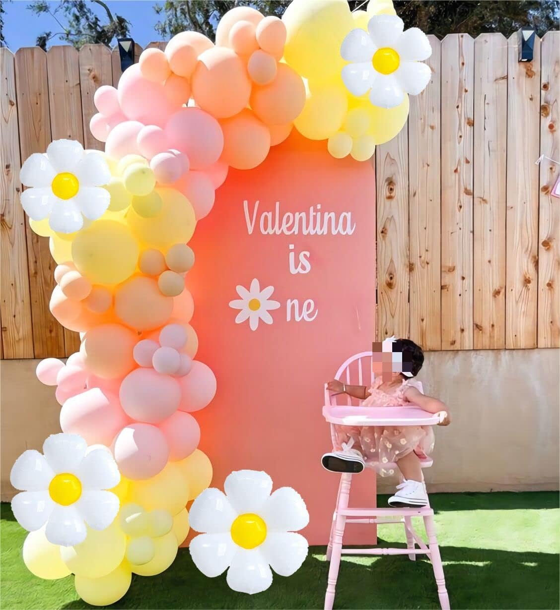 Daisy Balloon Garland Arch Kit Pastel Pink Yellow Boho Decor