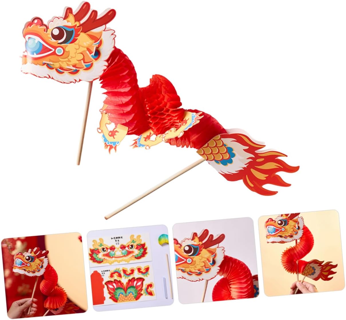 Yardwe Chinese Dragon Paper Garland Craft Kit