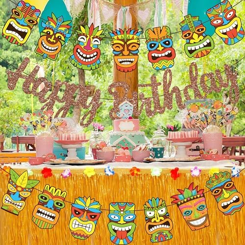 Hawaii Tiki Birthday Party Decor Banners