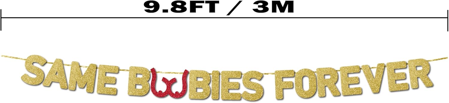Funny Bachelor Party Banner with Gold Glitter Pre-Strung