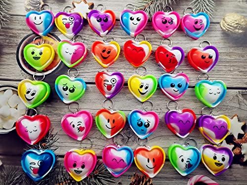 20 Pack Reversible Heart Fidget Keychains for Adults Kids