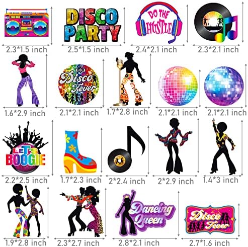 36pcs Disco Party Cupcake Toppers 70s 80s Decorations