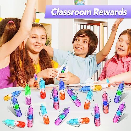 260 PCS Mini Pop Fidget Keychain Set for Kids and Adults