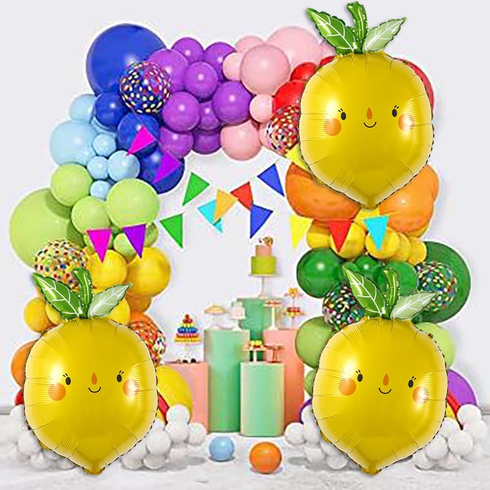 Lemon Foil Balloons 3PCS for Birthday Party Decor
