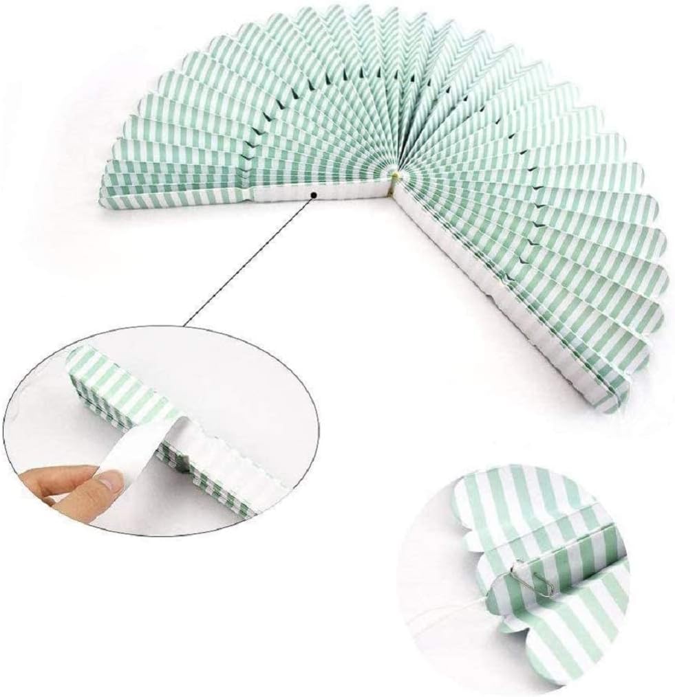 8 Piece Colorful Hanging Paper Fans Party Set