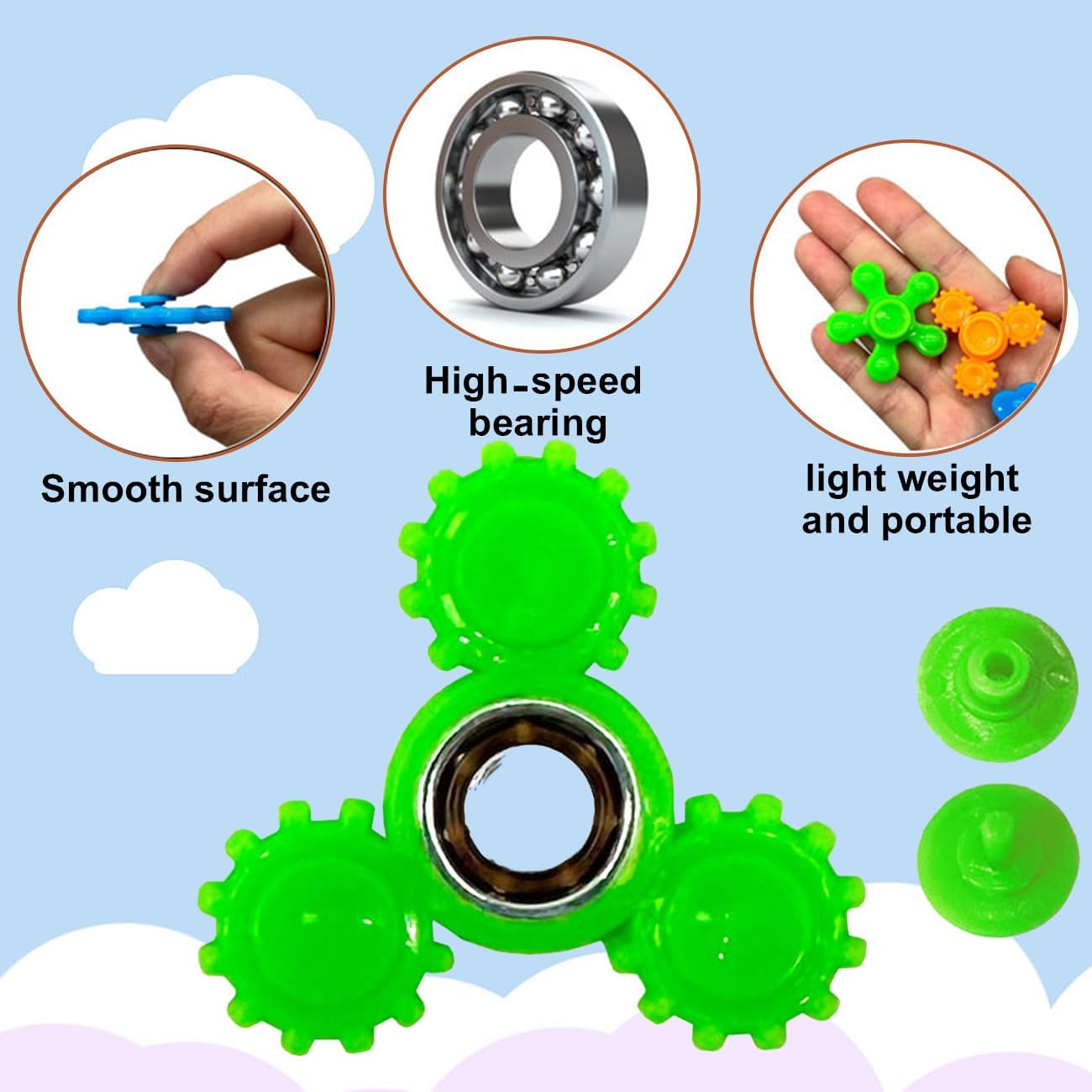 70 Pack Mini Fidget Spinners Stress Relief Toys