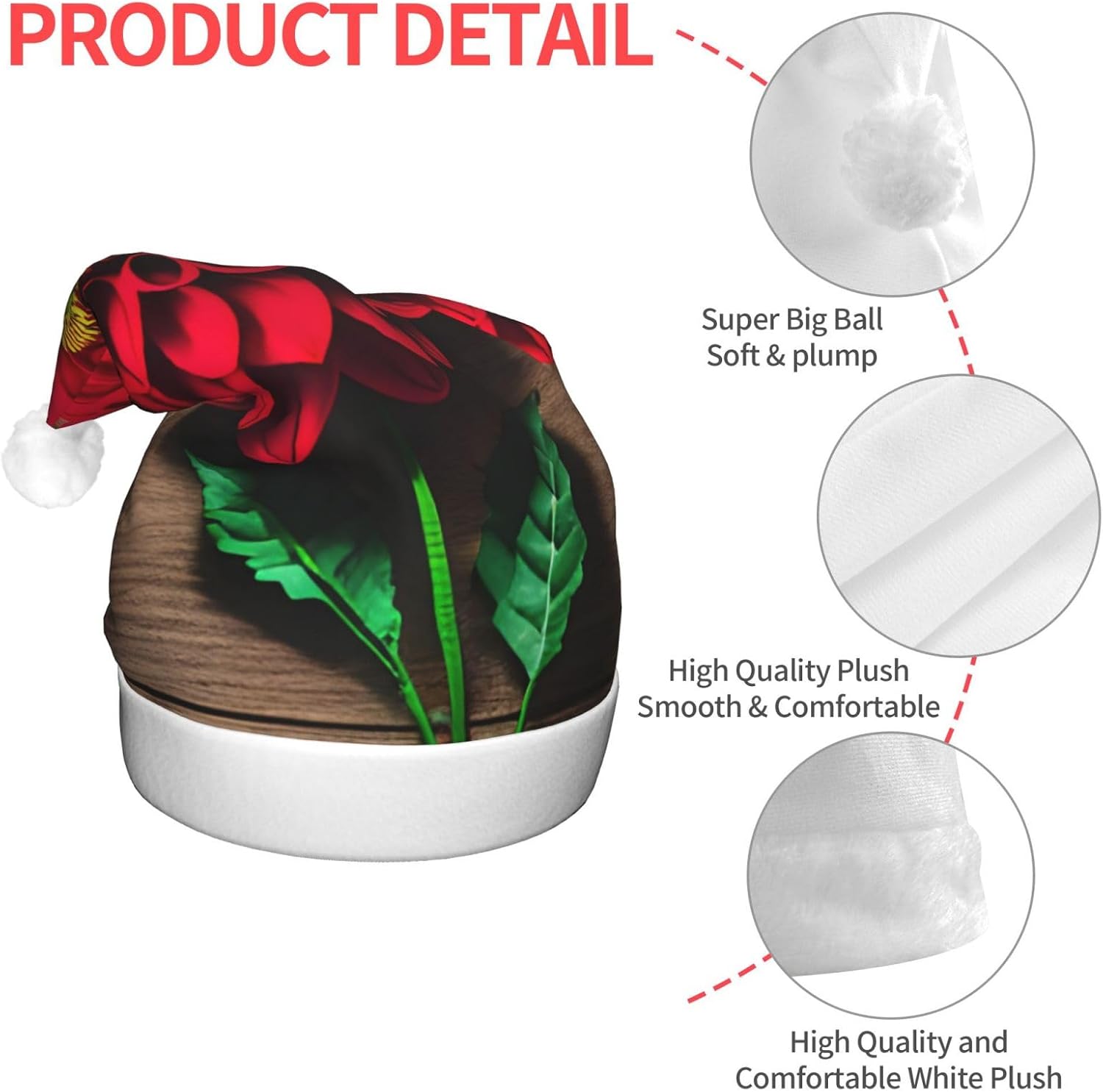 QINZHENG LED Light Up Santa Hat for Adults