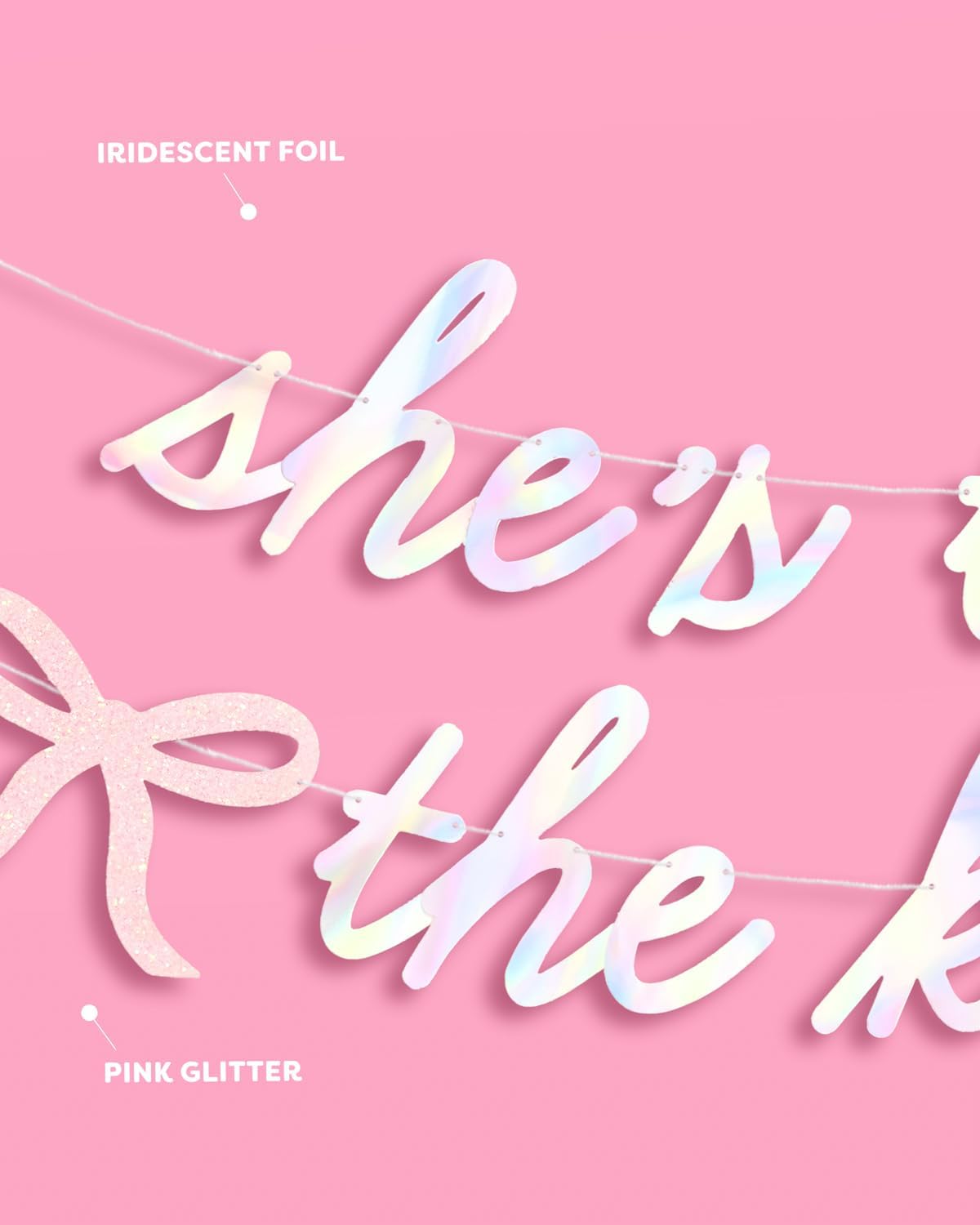 XO Fetti Shes Tying the Knot Banner - Iridescent Foil 45 Ft