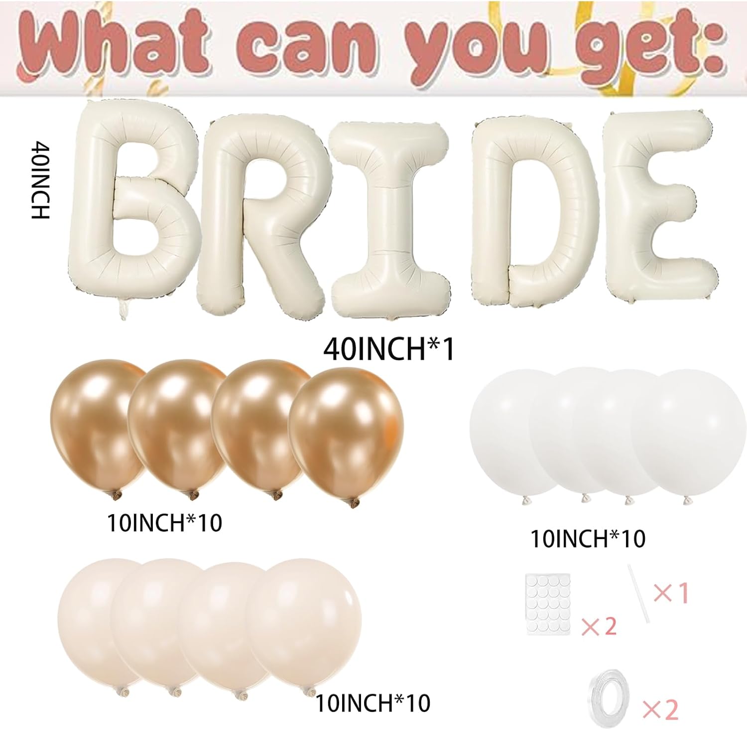 40 Inch Bride Balloons Set for Wedding Decor