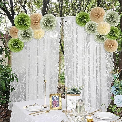 Easy Joy Olive Sage Green Pom Poms Party Decorations