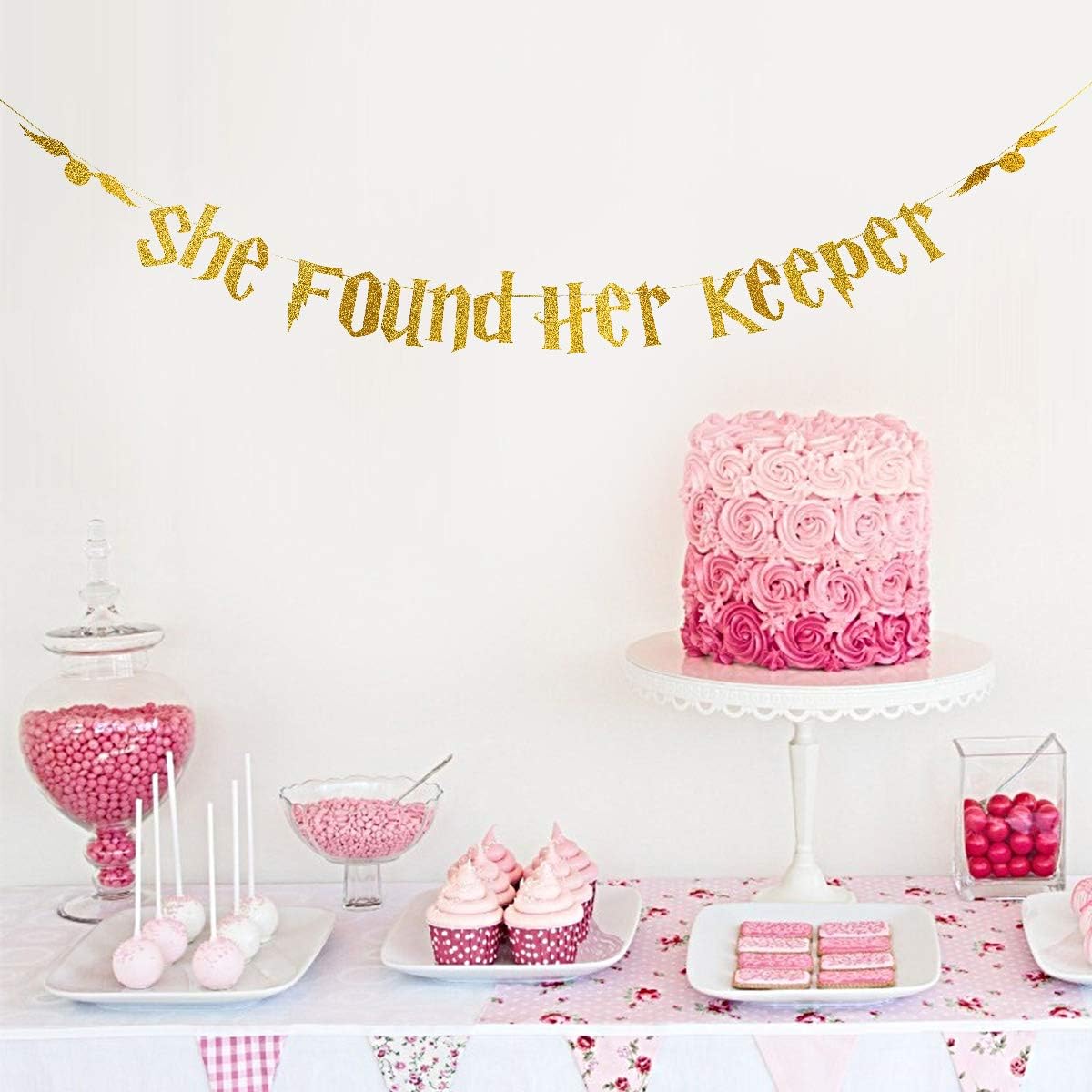Gold Glitter Bachelorette Party Banner Decorations