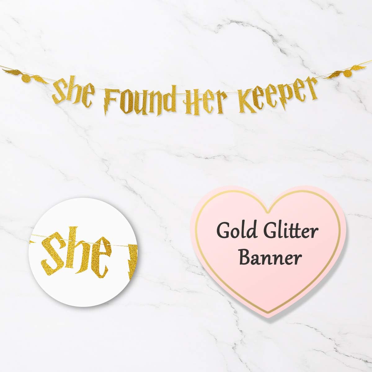 Gold Glitter Bachelorette Party Banner Decorations
