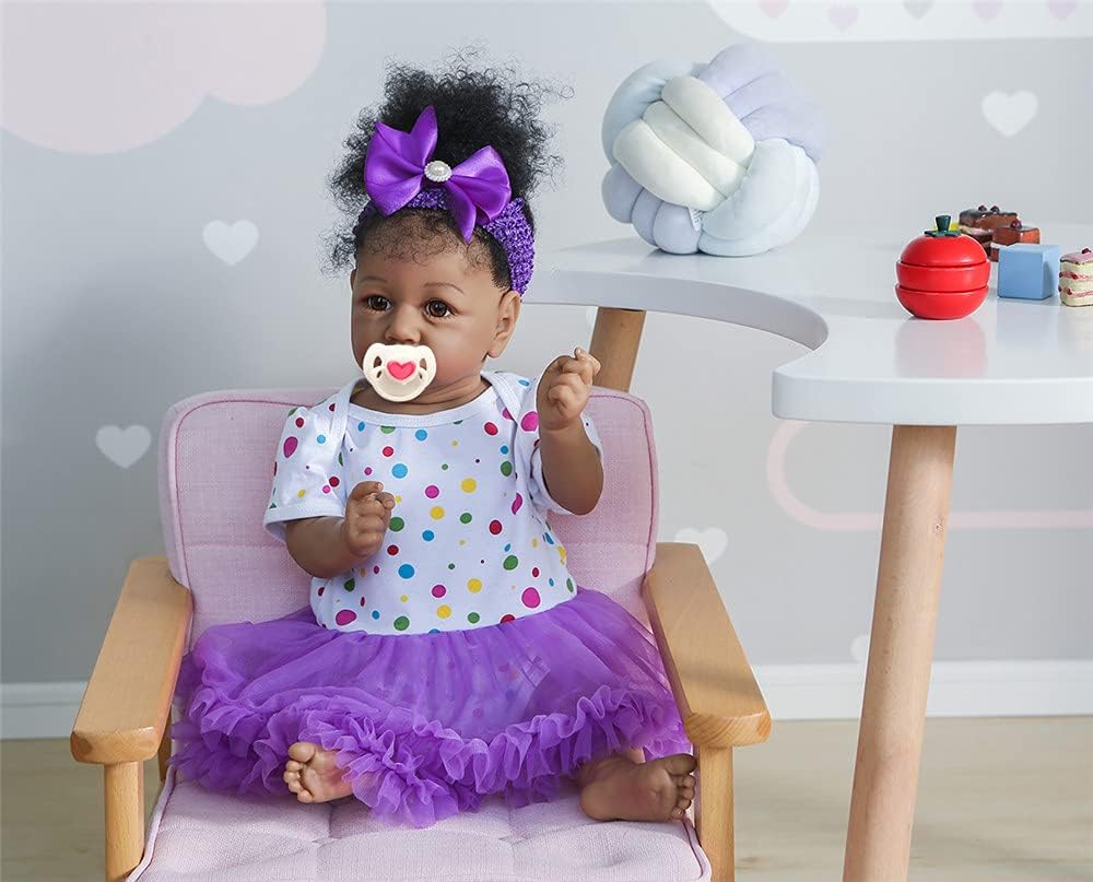 Anano 22 Inch Black Reborn Toddler Doll