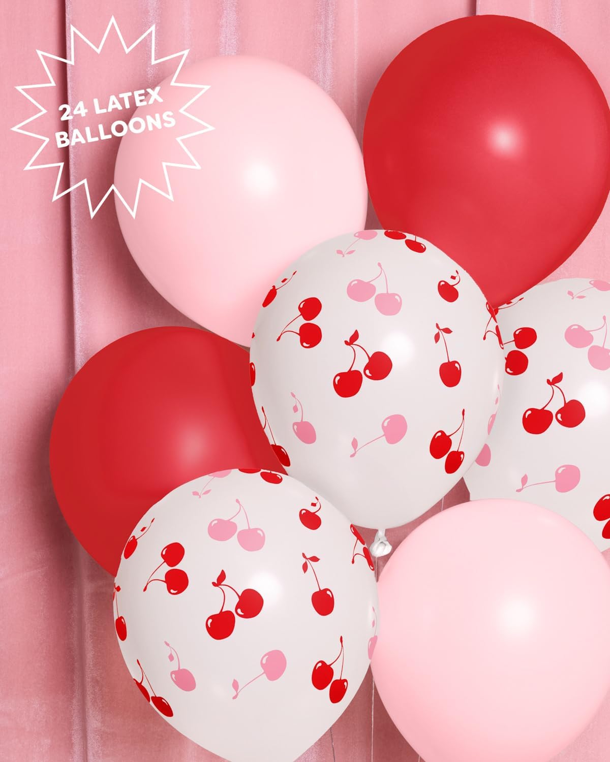 Xo Fetti Red Pink Cherry Balloons 24 pk 12