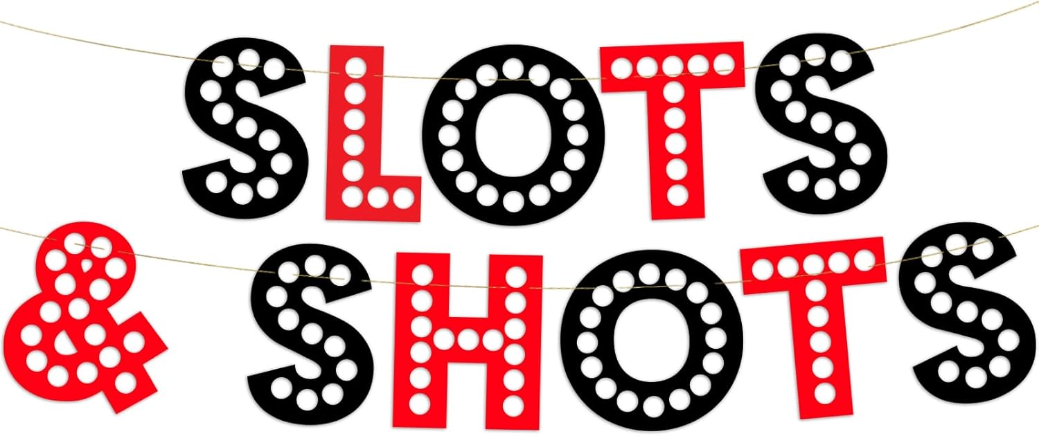 Casino Themed Glitter Banner for Vegas Parties