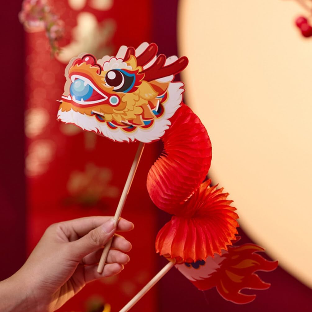 Vaguelly 1Set Paper Dragon Craft Kit for Kids