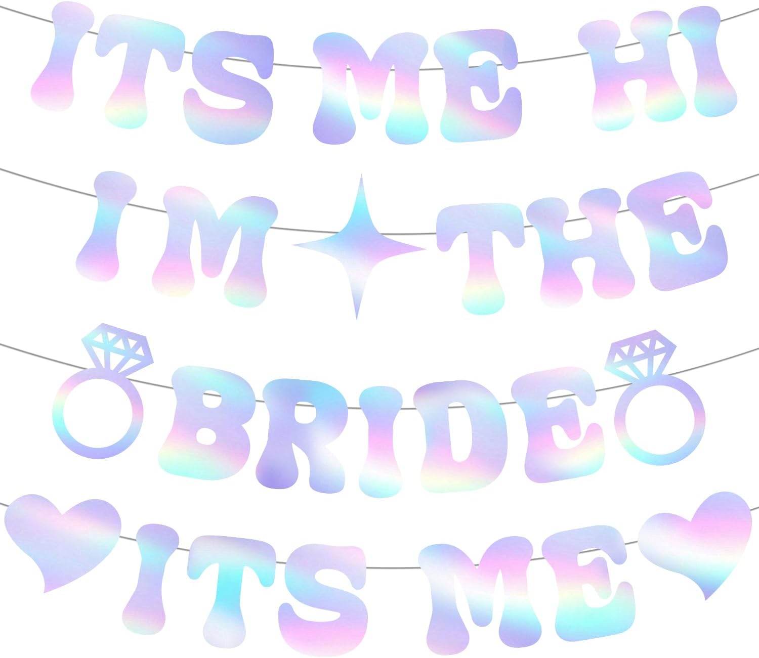 Pre-Strung Glitter Bachelorette Party Decorations