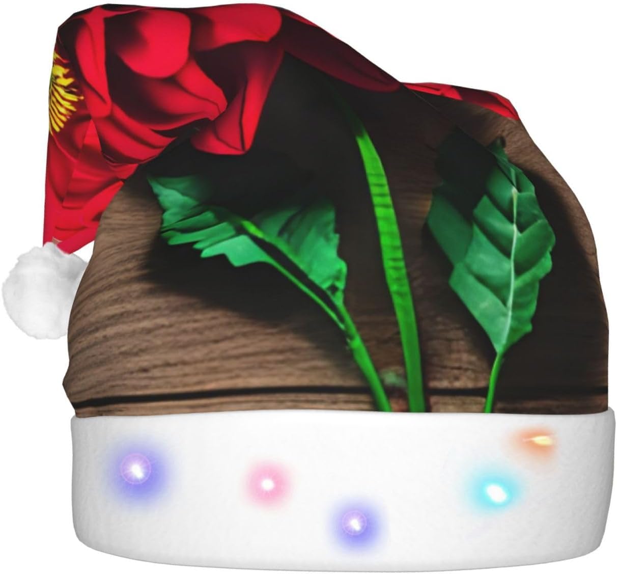 QINZHENG LED Light Up Santa Hat for Adults
