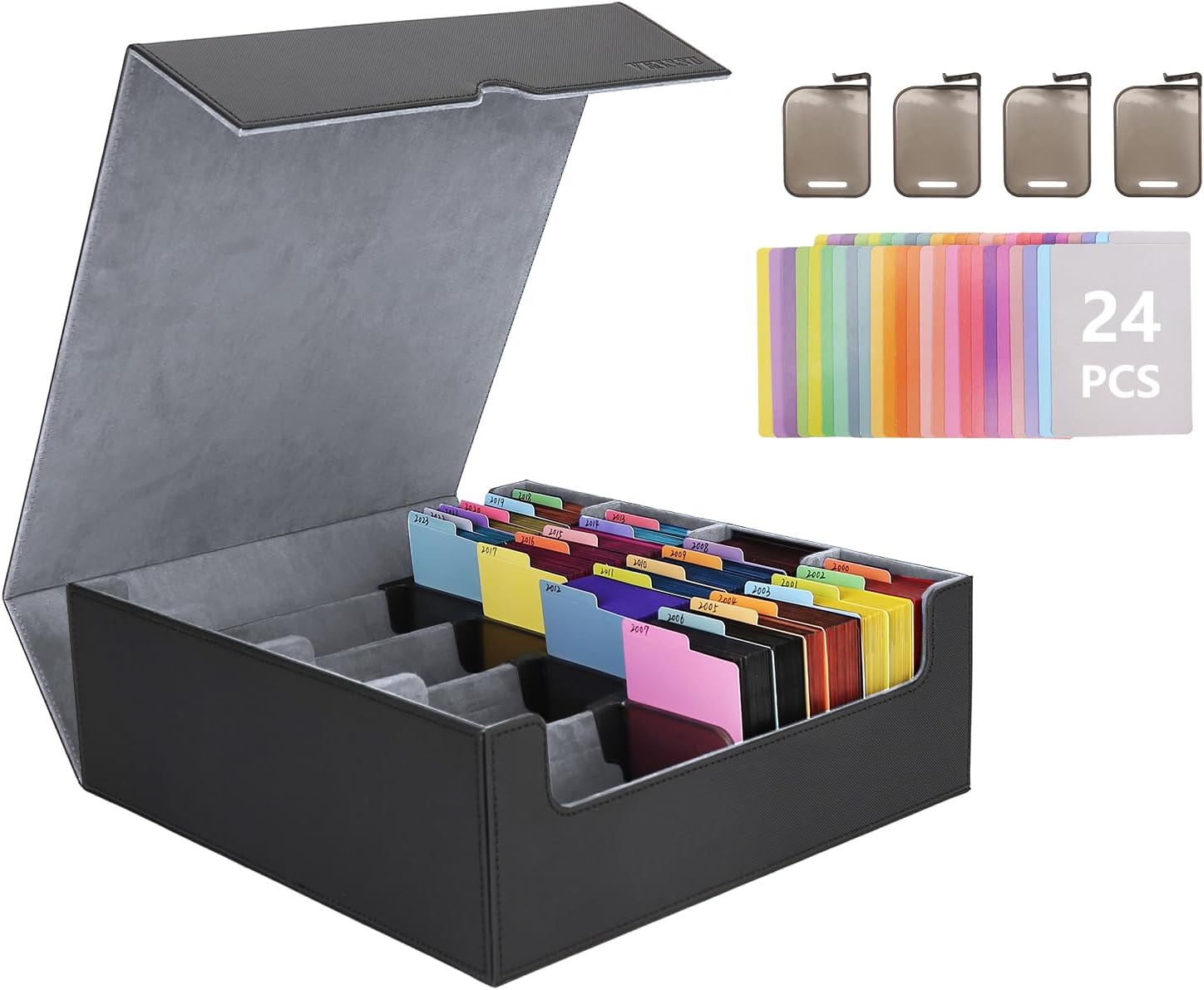Venssu 4-Row Card Storage Box for 3000 Magic Cards