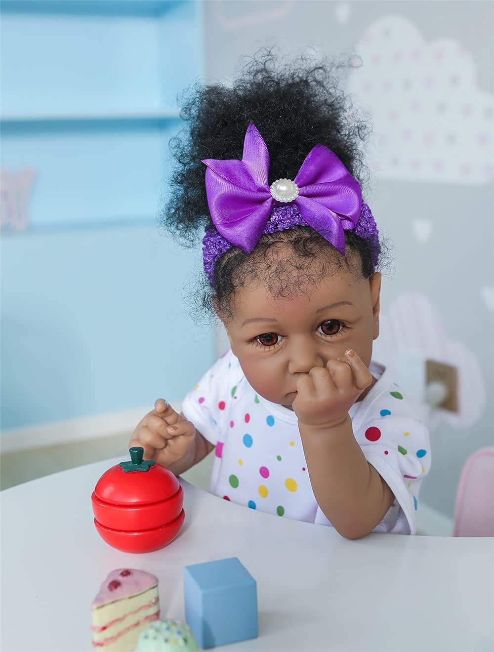 Anano 22 Inch Black Reborn Toddler Doll