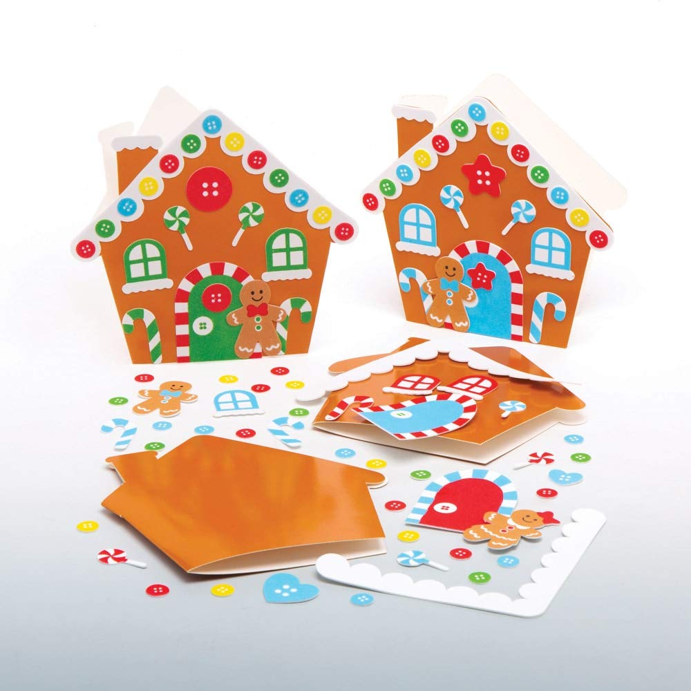 Baker Ross Gingerbread House Mix Match Card Kits Pack of 6