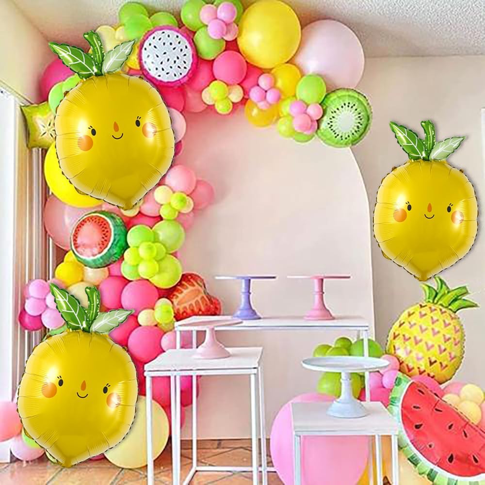 Lemon Foil Balloons 3PCS for Birthday Party Decor