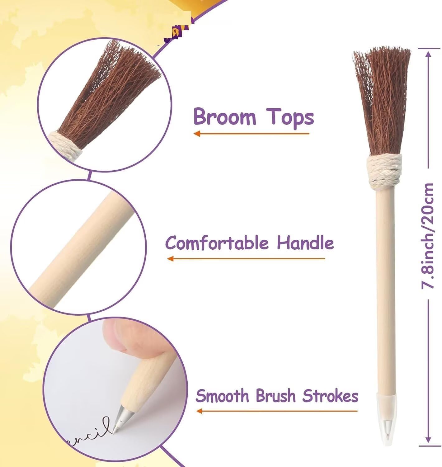 Col-Pary 24pcs Wand Broom Pencils Party Set