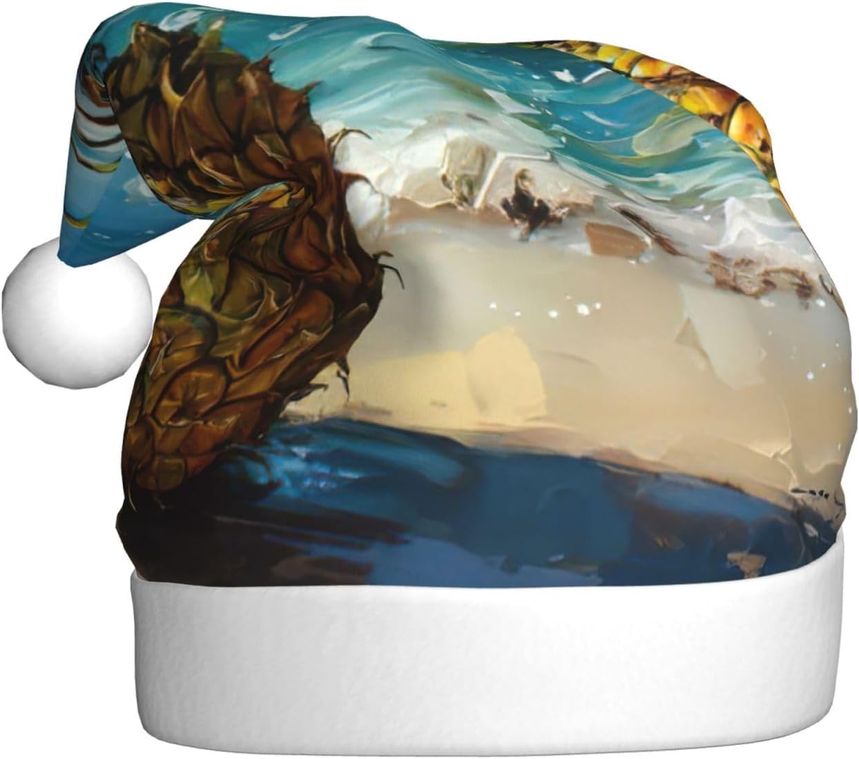 Pineapple by The Sea Christmas Santa Hat Plush for Adult